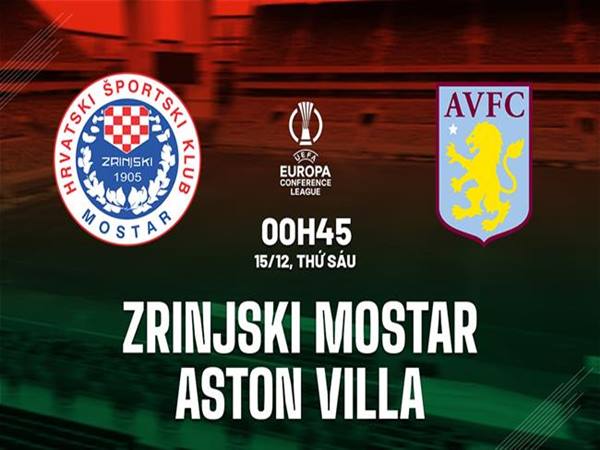 Soi kèo Zrinjski Mostar vs Aston Villa